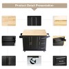 ELJGET Kitchen Island with Storage Rolling Kitchen Cart Storage Cart with Drop Leaf Countertop, Storage Cabinet and 3 Drawers for Dinning Room - 4 of 4