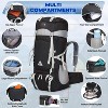 Large 60L Waterproof Hiking Backpack, Tear-Resistant Lightweight Pack for Multi-Day Trek, Camping & Travel - 3 of 4