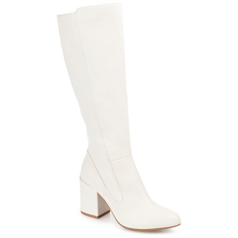 Cheap white knee high 2024 boots