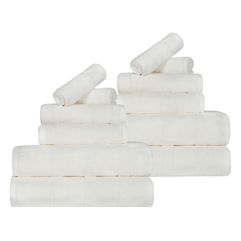 Cotton Solid Highly-Absorbent 4-Piece Bath Towel Set, White - Blue Nile Mills