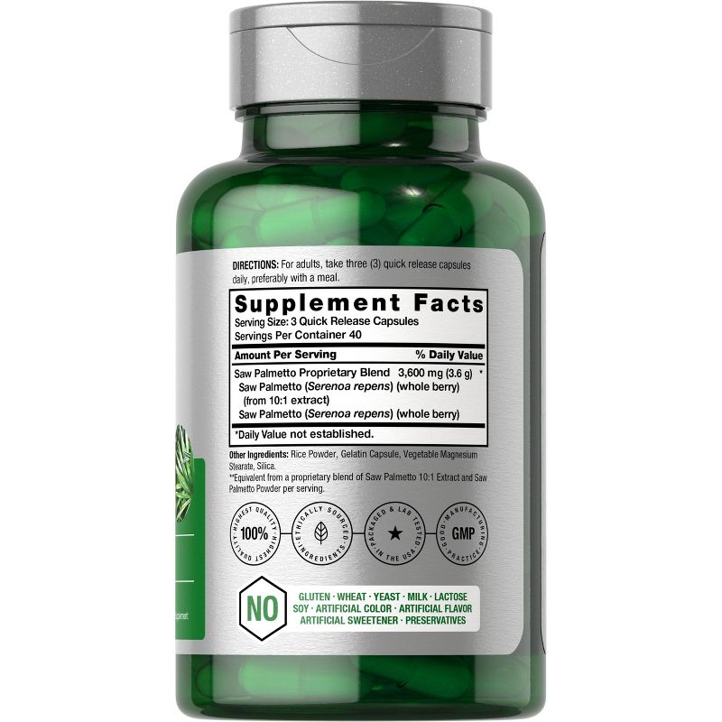Horbaach Saw Palmetto Extract 3600mg | 120 Capsules, 2 of 4