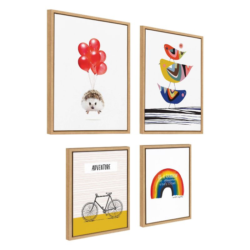 18&#34; x 24&#34; (Set of 4) Sylvie Whimsy Modern Framed Wall Canvas Set Natural - Kate &#38; Laurel All Things Decor, 3 of 10