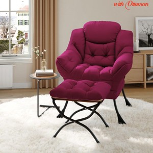 Office Large Comfy Lazy Chair for Living Room,Modern Leisure Armchair with Side Pocket,Accent Reading Sofa - 1 of 4