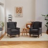 KWPZQEB Accent Chair Mid-Century Modern Chair with Coffee Table, Upholstered Armchair with Solid Wood Legs & Soft Cushion for Living Room, Bedroom - 3 of 4