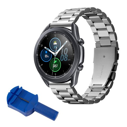 beweging Lima agentschap Insten Stainless Steel Metal Band For Samsung Galaxy Watch 3 45mm (2020) /  46mm (2018) / Gear S3 Frontier, Replacement Strap For Women Men, Silver :  Target
