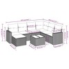 vidaXL 8 Piece Patio Sofa Set with Cushions Black Poly Rattan - Black and Cream With Table - 3 of 4