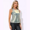 INSPIRE CHIC Women's Metallic Sleeveless Club Party Shiny Tank Top - 4 of 4