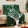 Lomsoe Christmas Flannel Throw Blanket for Couch, Soft Fuzzy Cozy Blankets for Winter, Green Reindeer Patternt Decoration Blanket. - 2 of 4