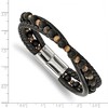 Black Bow Jewelry Stainless Steel, Tiger's Eye/Black Agate & Leather Bracelet, 8.25 Inch - 4 of 4