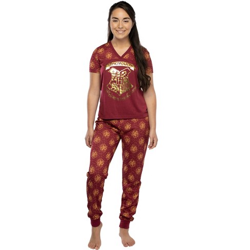 Harry Potter Short Sleeve Hogwarts Jogger PJ Set Jrs Red