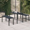 vidaXL Garden Dining Set Black Steel, Wood Plastic Composites Medium - Black - 2 of 4