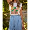 Women's Printed Sleeveless Tee - SKIES ARE BLUE - 2 of 4