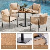 Lirago Wood Look Outdoor Dining Set Plastic Durable Rustproof Easy Clean Patio Table 27.7x30.1in 26lbs Lawn Deck Backyard Poolside Furniture - 4 of 4