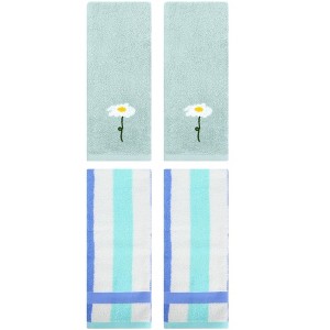 REGALWOVEN 4 Pcs Cotton Bathroom Soft Absorbent Cotton Hand Towels - 1 of 4
