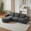 KWPZQEB 99'' Modular Sofa Couches, L-Shape Boneless Couch with Chaise, 3 Seat Sofa Chenille Sectional Couches for Living Room - 2 of 4