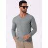 INSPIRE CHIC Men's Long Sleeve V-neck Solid Color Knitted Pullover Sweater - 4 of 4