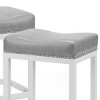 TopComfy Counter and Bar Stools Saddle Bar Stool Kitchen Stools Bar Chairs with Sturdy Steel Frame Formation for Living Room, Gray, 17.5"*12.7"*24.2" - 3 of 4