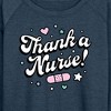 Women's - Instant Message - Thank A Nurse Lightweight French Terry Wide Neck Long Sleeve Graphic Shirt - 2 of 4