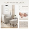 MAYEERTY Swivel Barrel Accent Chair with Ottoman, Modern Single Sofa, Upholstered Armchair with Storage Space for Home, Beige - 2 of 4