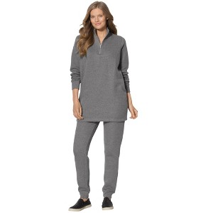 Woman Within 2-Piece Fleece Sweatshirt Set - 1 of 4