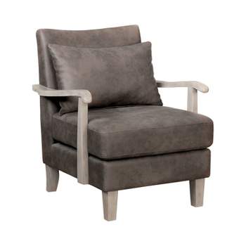 Forrester Leatherette Accent Chair Dark Brown - miBasics