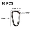 Unique Bargains Camping Hiking Aluminum Alloy Portable Carabiner Hook Lock Black 10 Pcs - 2 of 4