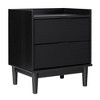 Okak 2-Drawer Bedside Table Mid-Century Modern, Solid Wood Accent Nightstand with Easy-Pull Drawers for Bedroom Small Spaces, Black - 4 of 4