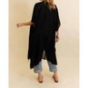 Women's Ruffle Edge Bohemian Lightweight Flowing Duster Wrap Cover Up - LETO - 2 of 4