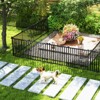 Tangkula 80" x 39" Vinyl Picket Fence 2 No Dig Fence Panels for Soft Ground Black - 3 of 4
