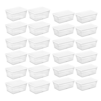 Sterilite 16 Quart Clear Plastic Tote Box Storage with Lid - Durable, Stackable Organizer for Clothes, Shoes, Pantry - Classroom & Supply Organization