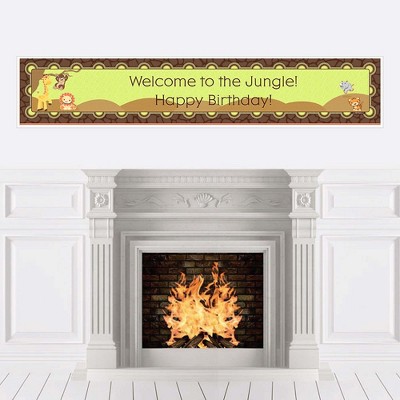 Big Dot of Happiness Funfari - Fun Safari Jungle - Happy Birthday Decorations Party Banner