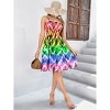 HAPPY BAY Women's Summer Boho Halter Smocked Mini Flowy Beach Casual Dress Tube Top Strapless for Women One Size Multicolored, Chevron - 2 of 4