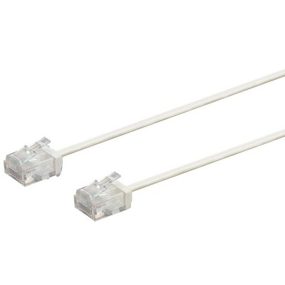 Monoprice Cat6 Ethernet Patch Cable - 2 Feet - White | Stranded, 550MHz, UTP, Pure Bare Copper Wire, 32AWG  - Micro SlimRun Series