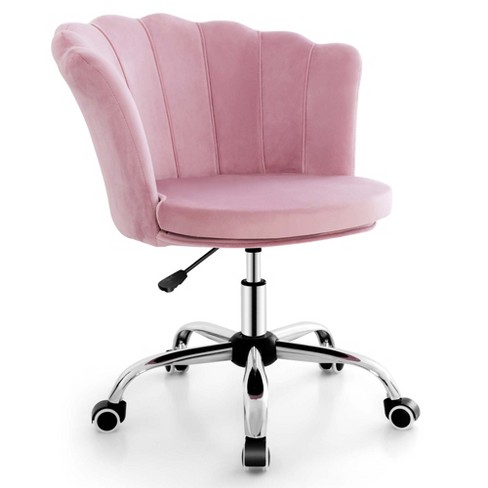 Costway Office Computer Desk Chair Gaming Chair Adjustable Swivel  w/Footrest Pink