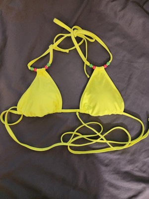 Women's Crochet Halter Triangle Bikini Top - Shade & Shore™ Yellow