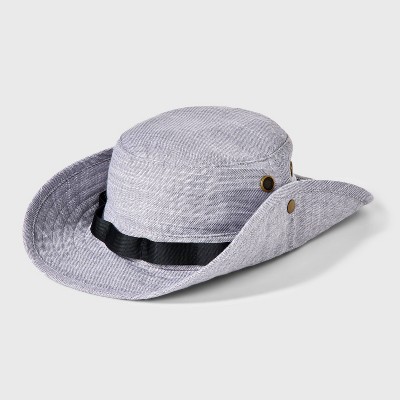 Men's Linen Boonie Bucket Hat with Black Cord - Goodfellow & Co Gray L/XL
