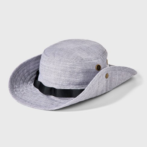 Men's Linen Boonie Bucket Hat With Black Cord - Goodfellow & Co™ Gray L/xl  : Target
