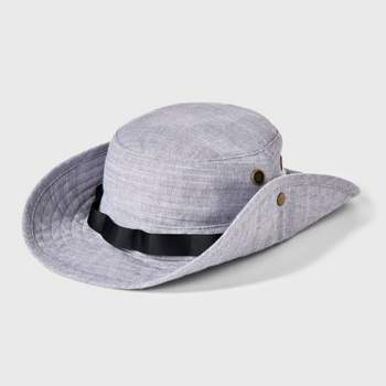 Men's Linen Boonie Bucket Hat with Black Cord - Goodfellow & Co™ Gray
