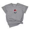 S.W.Smiley Santa Hat Glitter - Women's Garment Dyed Graphic T-Shirt - 2 of 4