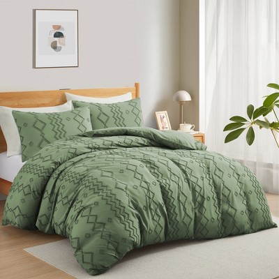 Peace Nest Tufted Microfiber Clipped Duvet Cover Set With Zipper ...