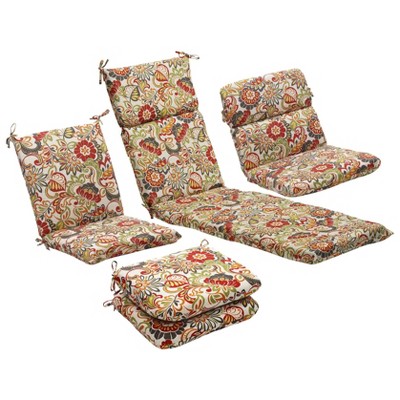 Outdoor Patio Cushion Collection - Green/off-white/red Floral : Target