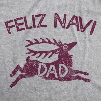 Мужские футболки Crazy Dog T-Shirts, Inc. Mens Feliz Navidad T Shirt Funny Christmas Reindeer Father Tee - Crazy Dog Men's T Shirt Gift For Christmas Light Grey XXL — фото 2