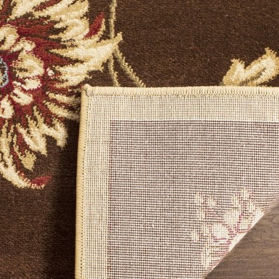 Lyndhurst Brown and Multicolor Floral Synthetic Area Rug