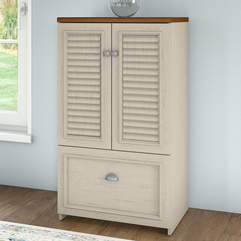 Fairview Storage Cabinet with Drawer White - Bush Furniture, 3 of 9