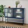 NicBex Sideboard Cabinet with 2 Glass Doors Modern Console Table with Adjustable Shelves and Feet Anti-Tip for Kitchen,Living Room,Blue - 2 of 4