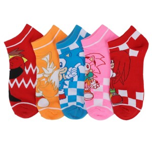 Sonic The Hedgehog Characters Women's 5-Pair Ankle Socks - 1 of 4