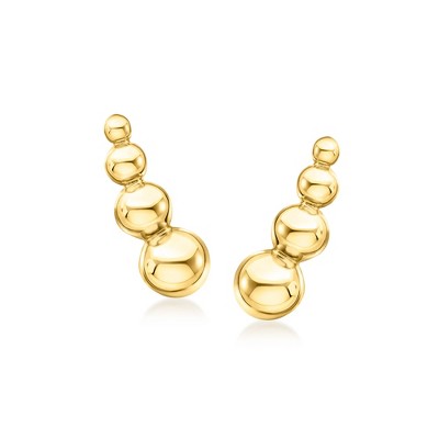 Pure Collection by Ross-Simons 18kt Gold Vermeil Beaded Ear Climbers