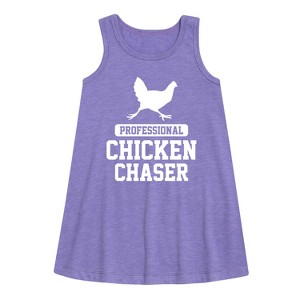 Girls' - Instant Message - Professional Chicken Chaser Graphic Sleeveless Aline Dress - 1 of 4