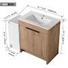 NicBex Bathroom Vanity with Ceramic Sink,Bathroom Sink Vanity with Storage Cabinets,Bathroom Sink Cabinet for Bathroom,White/Brown - 3 of 4