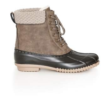 Women's WIDE FIT Lexi Sweater Trim Weather Boot - brown| CLOUDWALKERS
